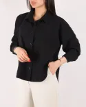 شومیز لینن کتان پشت چاک G00507 - 9
