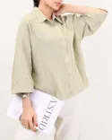 شومیز لینن آستین پاکتی G00514 - 5