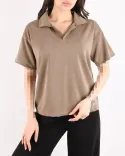 تیشرت یقه شکاری W00180 - 4
