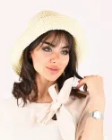 کلاه رافیا ساده s00968 - 2