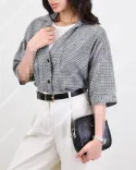 شومیز چهارخونه G00663 - 1