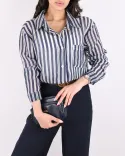 شومیز شیشه ای راه راه G00768 - 4