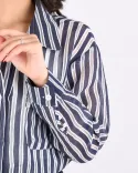 شومیز شیشه ای راه راه G00768 - 7