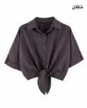 شومیز کراپ جلو گره G00769 - 5