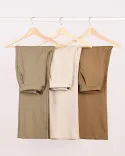 شلوار لینن نیم بگ R00498 - 8