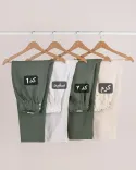 شلوار رنگی کمر چین H00166 - 3