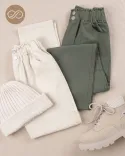 شلوار رنگی کمر چین H00166 - 7