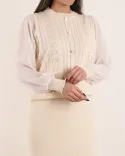 بلوز پاییزه دکمه نما H00189