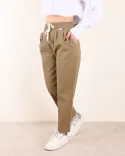 شلوار کتان بند دار H00163 - 2