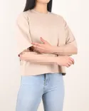 تیشرت کراپ یقه گرد D00117