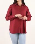 شومیز ساده و طرحدار اطلس C00325 - 14