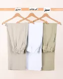 شلوار نیم بگ لینن حصیری C00355 - 11
