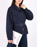 ترنچ کت کمردار G00103 - 1