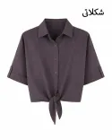 شومیز کراپ جلو گره G01182 - 8