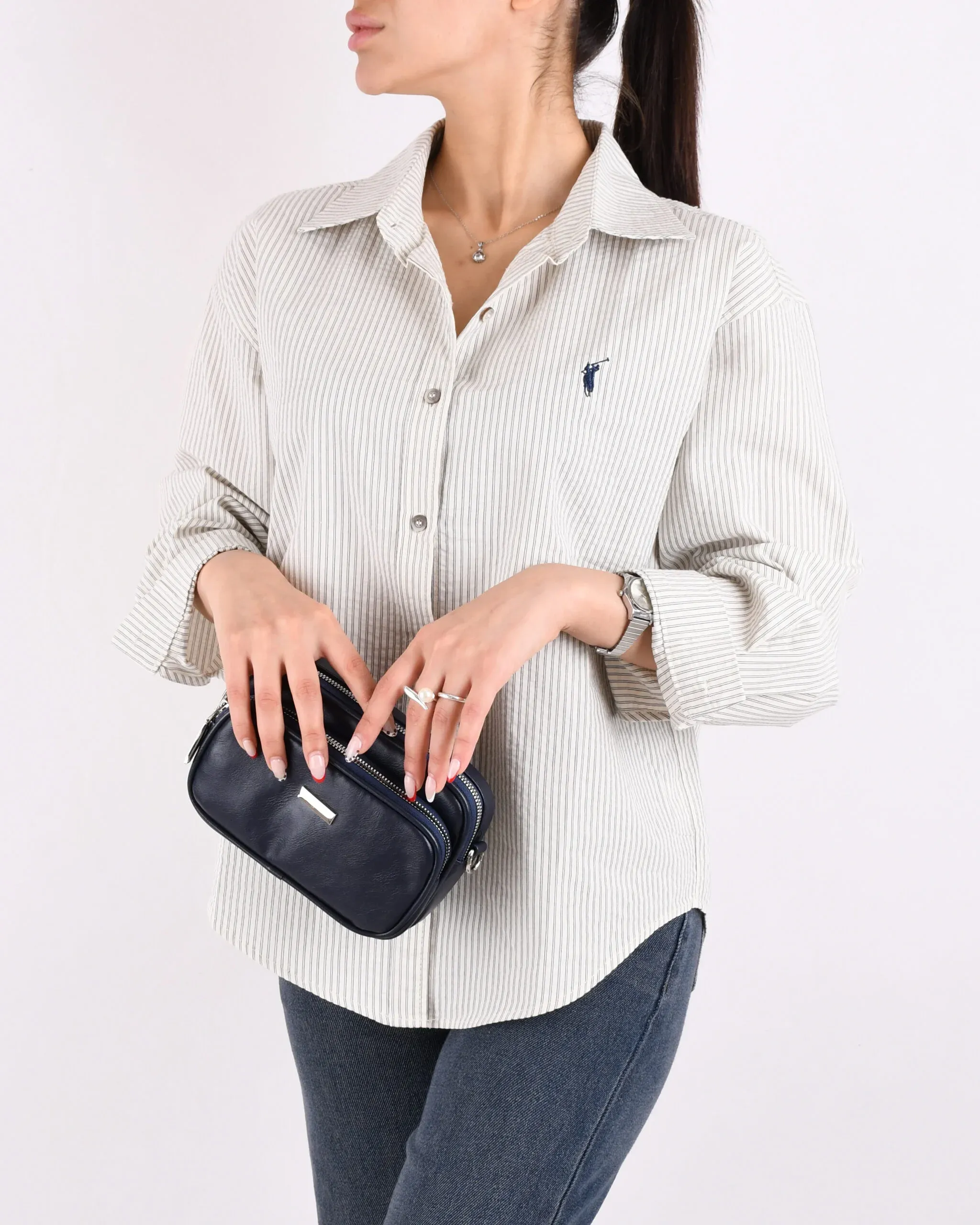 شومیز راه راه G00784 polo
